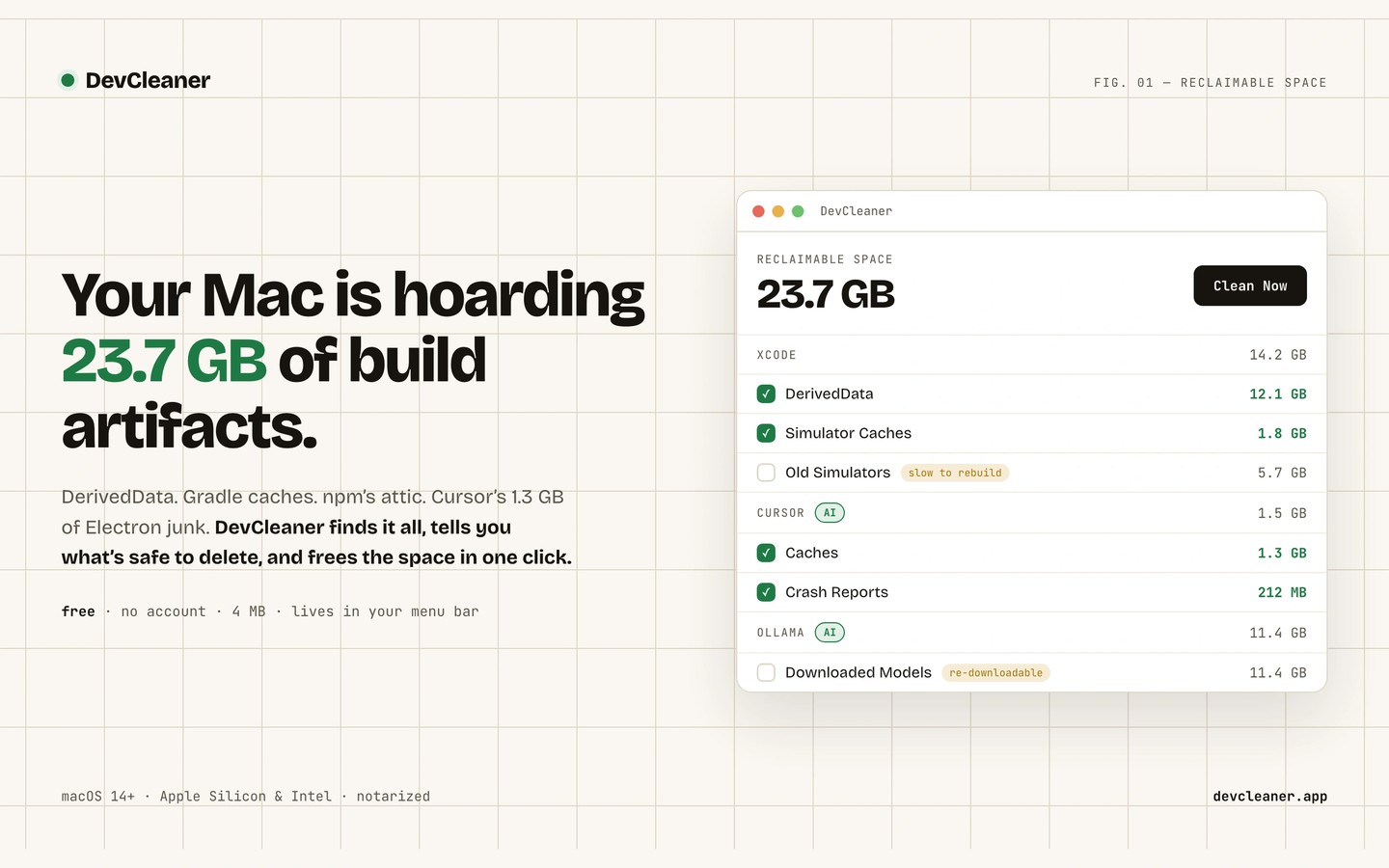 DevCleaner screenshot