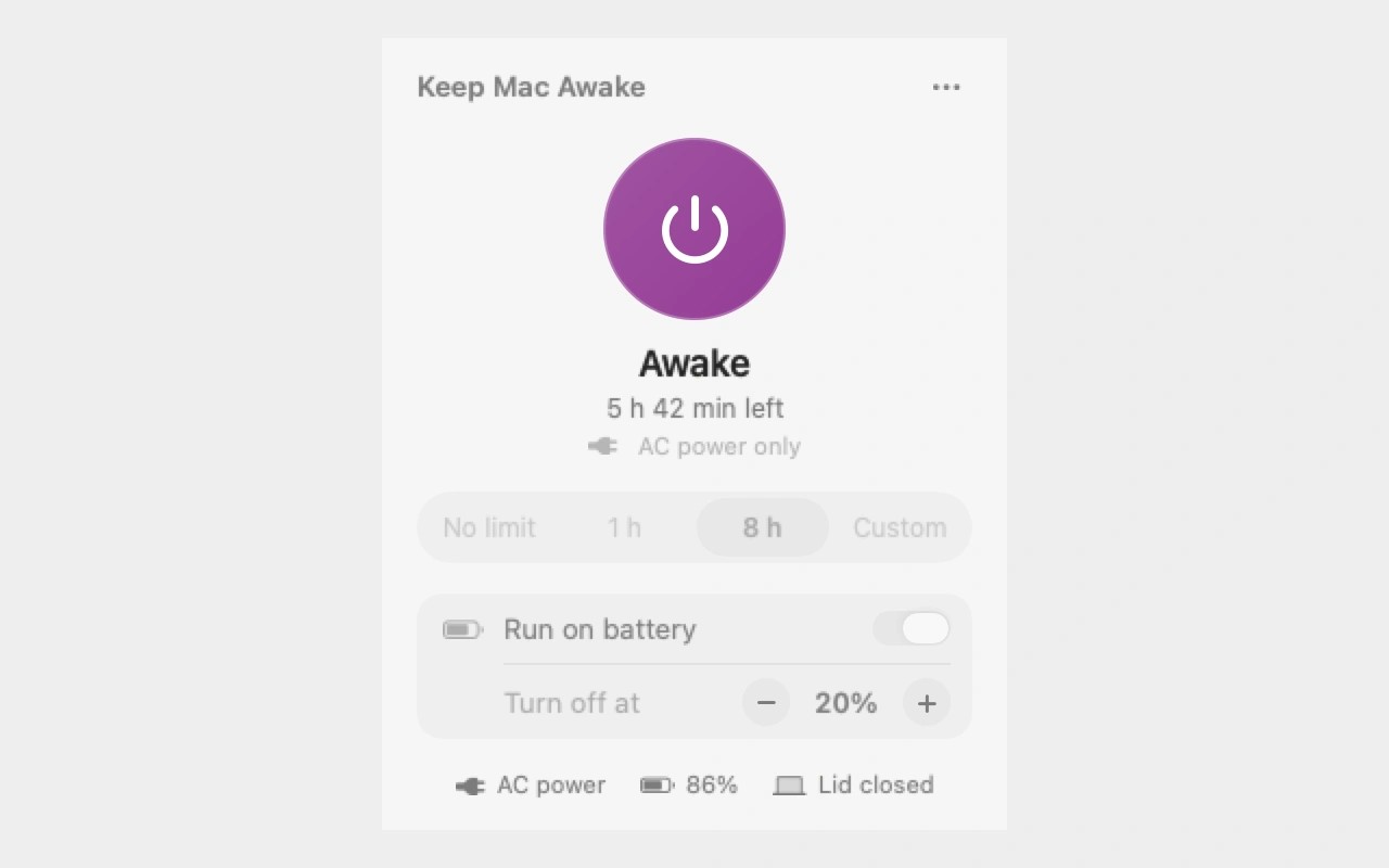 Keep Mac Awake screenshot