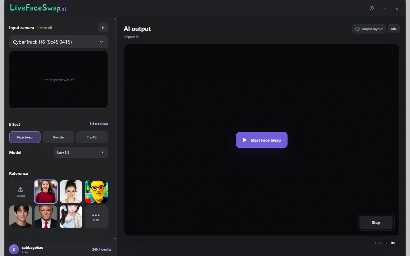LiveFaceSwap Desktop screenshot
