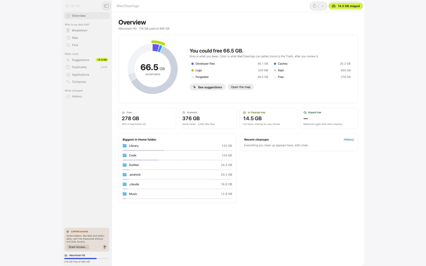 MacClearings screenshot