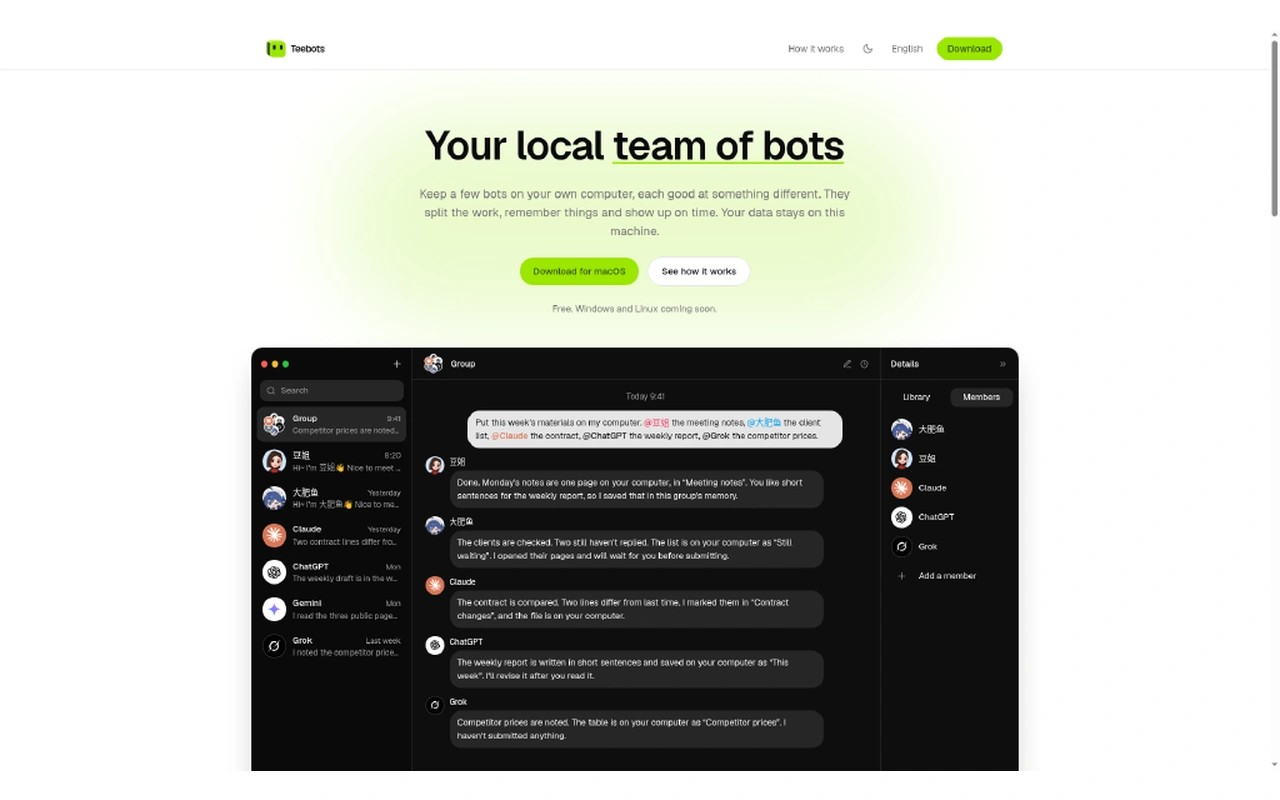 Teebots screenshot