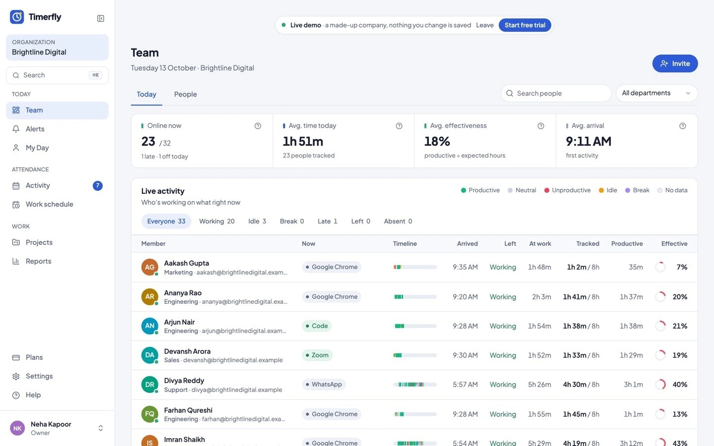 Timerfly screenshot