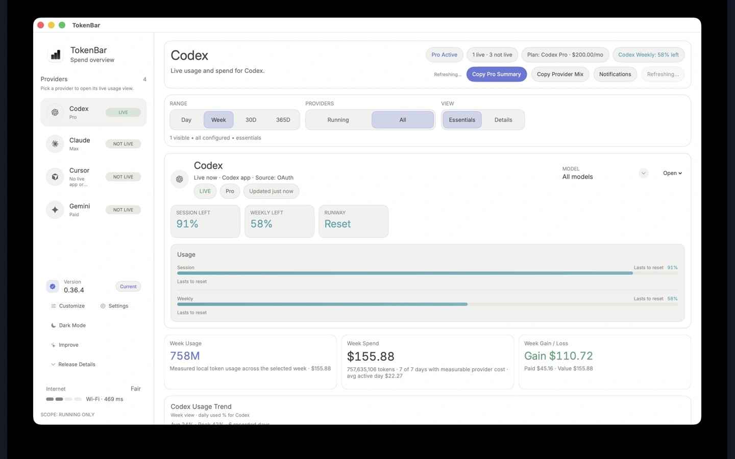 TokenBar screenshot